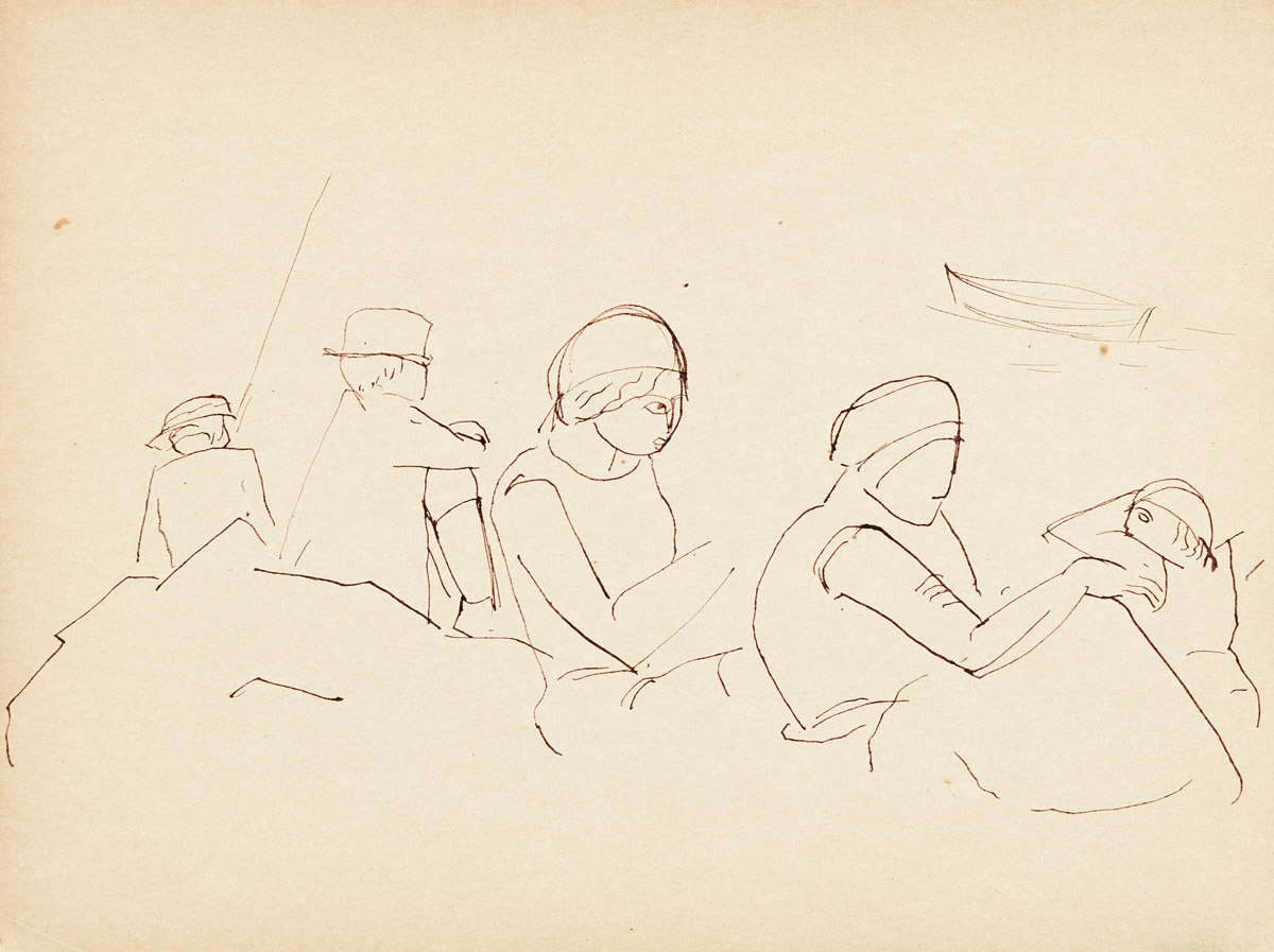 YASUO KUNIYOSHI Sketchbook with drawings.